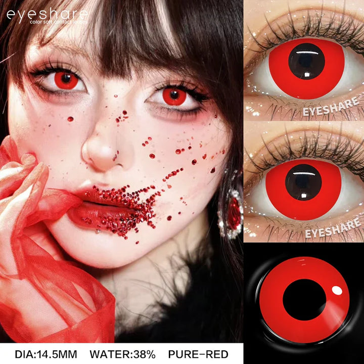 Rynx | Cosplay Colored Contact Lenses for Halloween Vampire Red Contact Lens Anime Colored Eye Lenses Annual Blue Contact Lenses