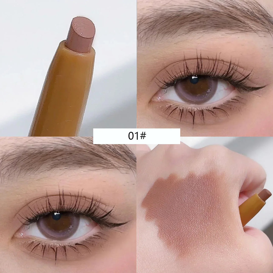 Rynx | Double-sided silky matte eyeshadow pencil Rose Brown Glitter Nude eyeshadow pencil with eyeshadow halo color brush 2 in 1