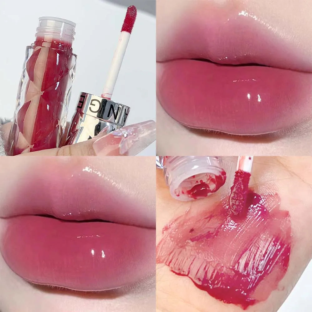 Rynx | Clear Nude Mirror Lip Gloss Moisturizing Hydrating Non-sticky Water Light Glass Gel Filling Lip Glaze Oil Lipstick Tint Cosmetics