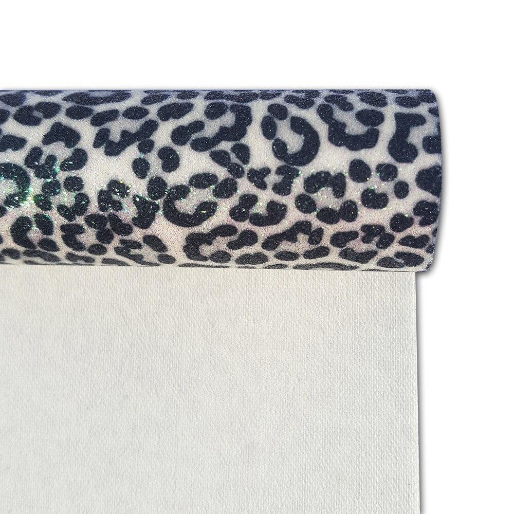 Lisslune | Glittering Leopard Print Synthetic Leather Craft Roll: Ignite Your Creative Spirit!