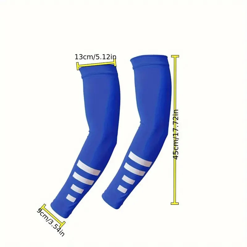 Rynx | 2 Pieces Summer Outdoor Sun Protection Arm Sleeves Quick Drying Breathable Night Running Cycling Reflective Ice Silk Sleeves