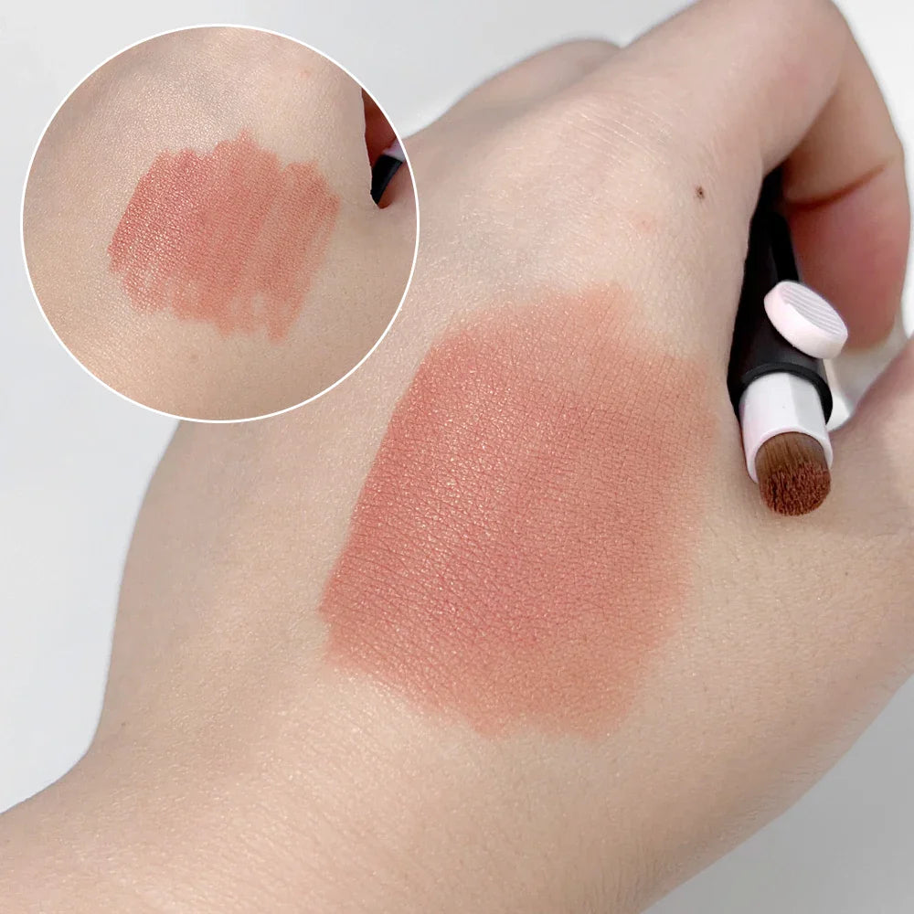 Rynx | Waterproof Lipstick with Brush Dual-Head Matte Lipstick Outline 3D Lip Shape Long-Lasting Non-Stick Cup Nude Lip Makeup