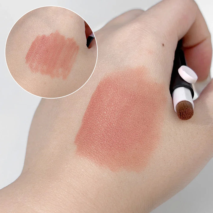 Rynx | Waterproof Lipstick with Brush Dual-Head Matte Lipstick Outline 3D Lip Shape Long-Lasting Non-Stick Cup Nude Lip Makeup