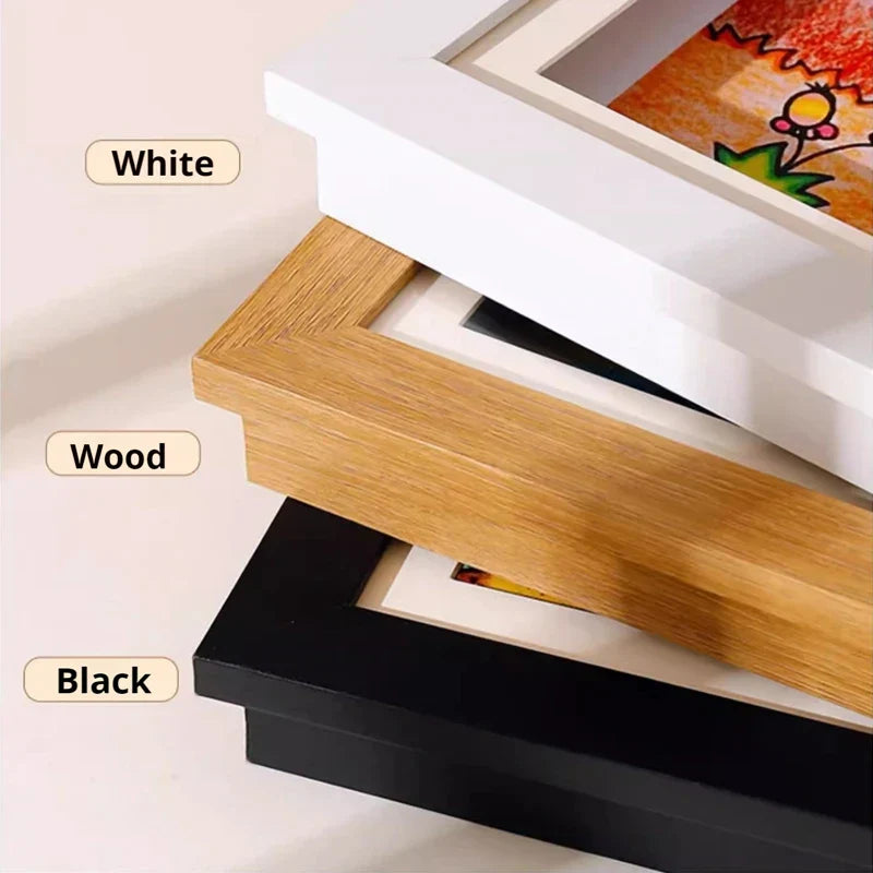 Lisslune | Magnetic Wooden Kids Easy Open Art Frame