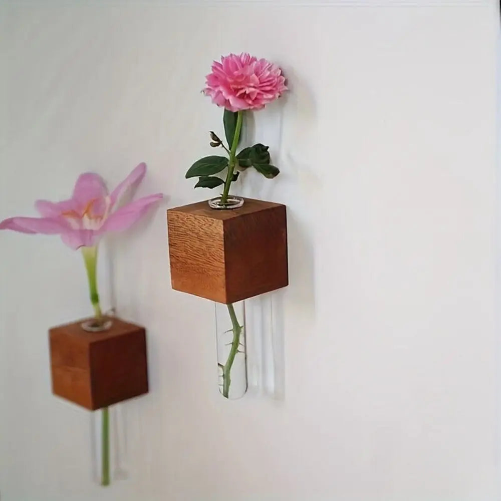 Lisslune | Wooden Magnetic Flower Tube Vase