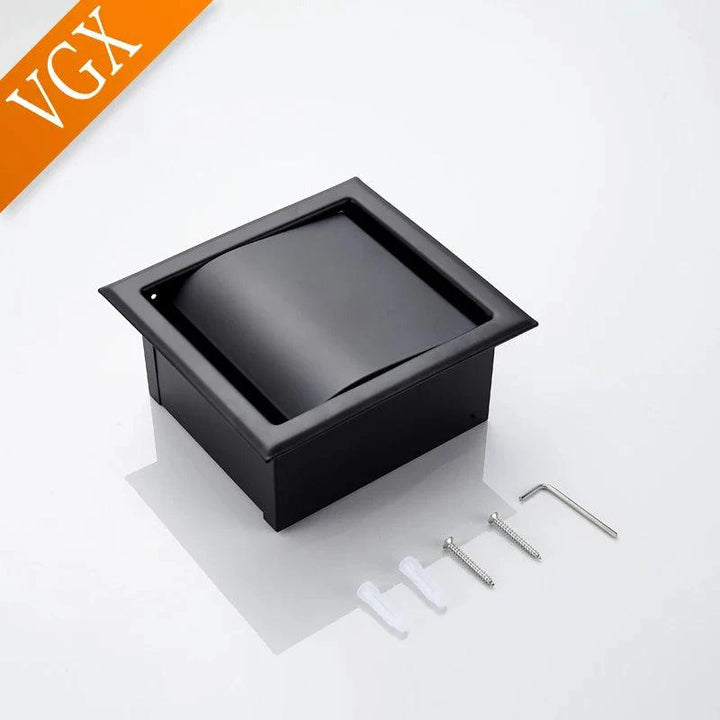 Lisslune | Modern Matte Black Wall-Mounted Toilet Paper Holder for Chic Bathrooms