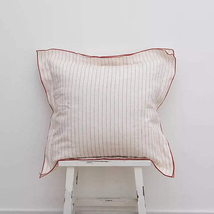 Rynx | French Style Linen Shirt Pillow Case Square Pillow Case Decorative Stripes Pillow Case Pillow Case for Home Room Studio