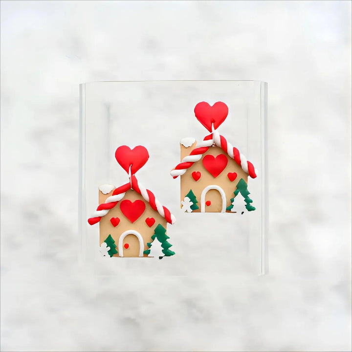 Lisslune | Festive Creations Earring shape: Design Playful Red Lips & Charming Christmas House Shapes