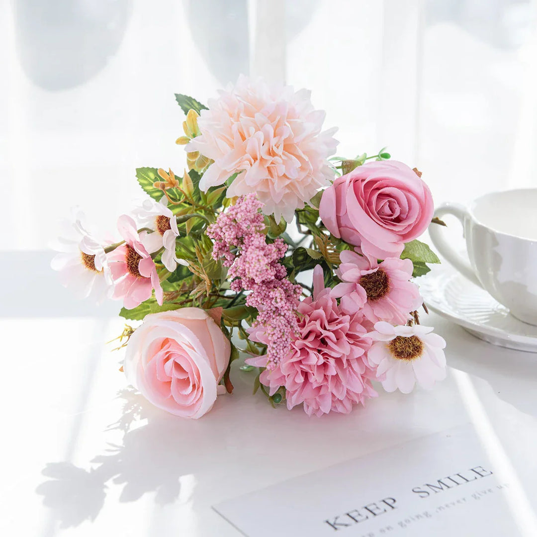 Rynx | 1PC Artificial Flowers Cheap New Year's Decoration Wedding Garden Peony Arch Christmas Home Artificial Silk Rose Hydrangea Vase for