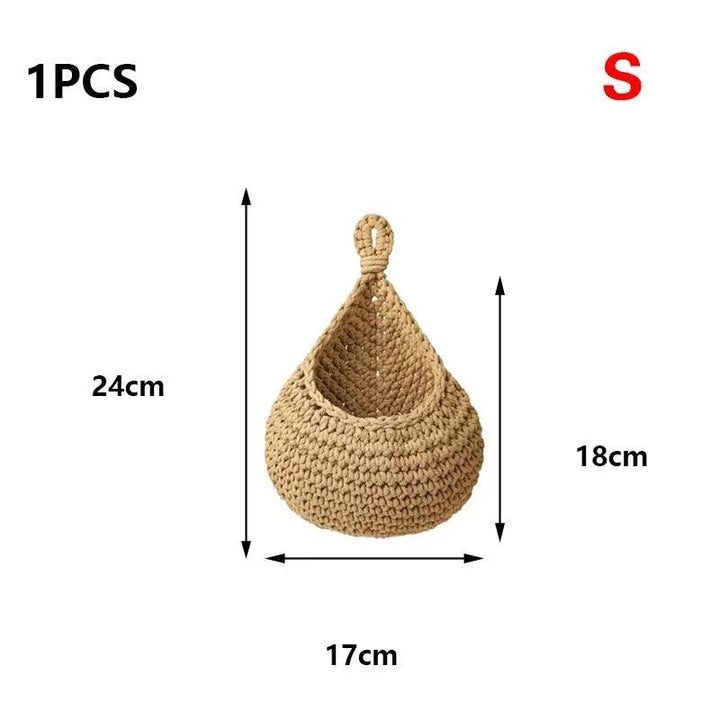 Lisslune | Sustainable Bohemian Jute Rope Hanging Basket for Elegant Fruit Presentation