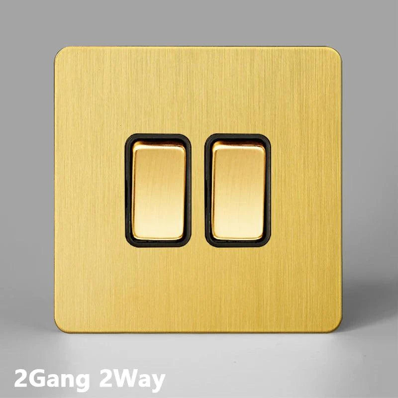 Lisslune | Luxurious Gold Dimmer Switch Set with USB Charging Port - Perfect for French/EU Plugs