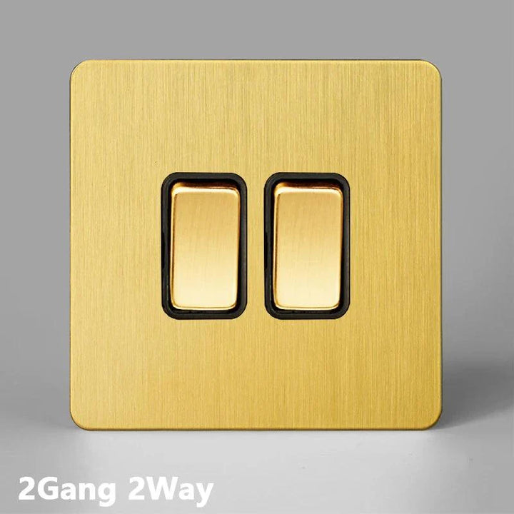 Lisslune | Luxurious Gold Dimmer Switch Set with USB Charging Port - Perfect for French/EU Plugs