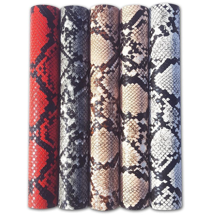 Lisslune | Exotic python pattern vegan leather roll for creative handmade accessories