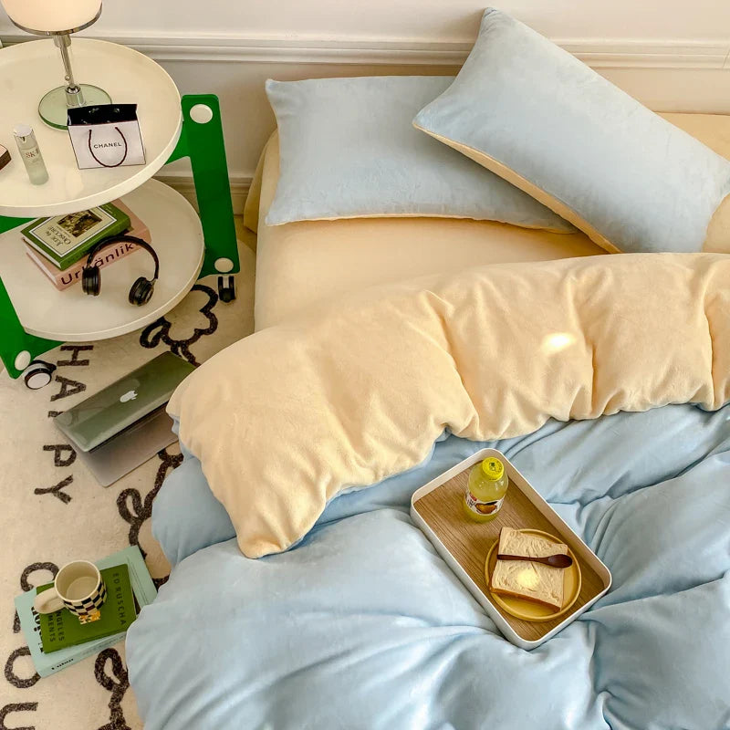 Rynx | Winter Flannel 1-piece bed cover 220x240 duvet cover double bed size nordic cover bed 150 Queen/King duvet cover