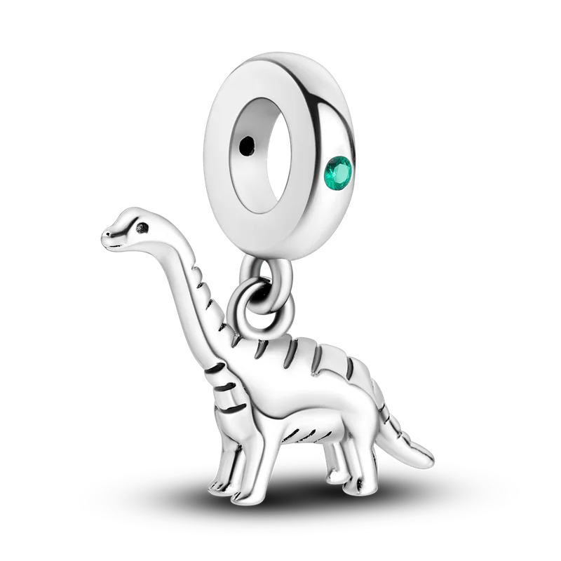 Lisslune | 925 Silver Golden Leopard Charms Beads Colorful Chameleon Rhinoceros Lion Scarab Cat Pendant Compatible with Original Pandora Bracelet Jewelry