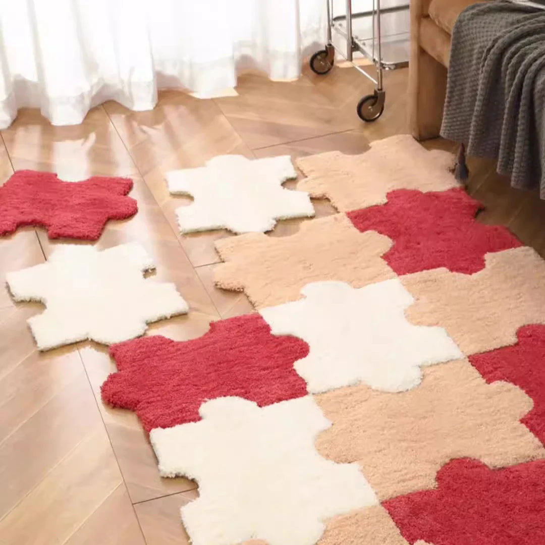 Rynx | Tufting Puzzle Bedroom Rug Soft Fluffy Rug Bath Mat Doormat Funny Kids Room Bedroom Mat Doormat Aesthetic Home Decor