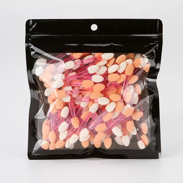 Rynx | 10/100 pcs Small Portable Eyeshadow Applicators in Bulk Double Sponge Eyeshadow Brush Makeup Tools Double-Headed Eyeshadow Brush