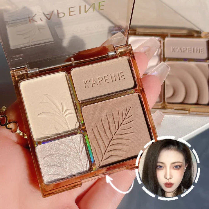 Rynx | Matte Highlighter Palette 3D Nose Contour Glow Lighten Contour Shimmer Powder Cosmetic Face Shading Care Powder Makeup