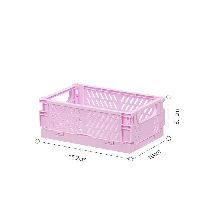 Rynx | Plastic foldable storage box folding box basket stackable cute makeup jewelry toy boxes for storage box organizer portable