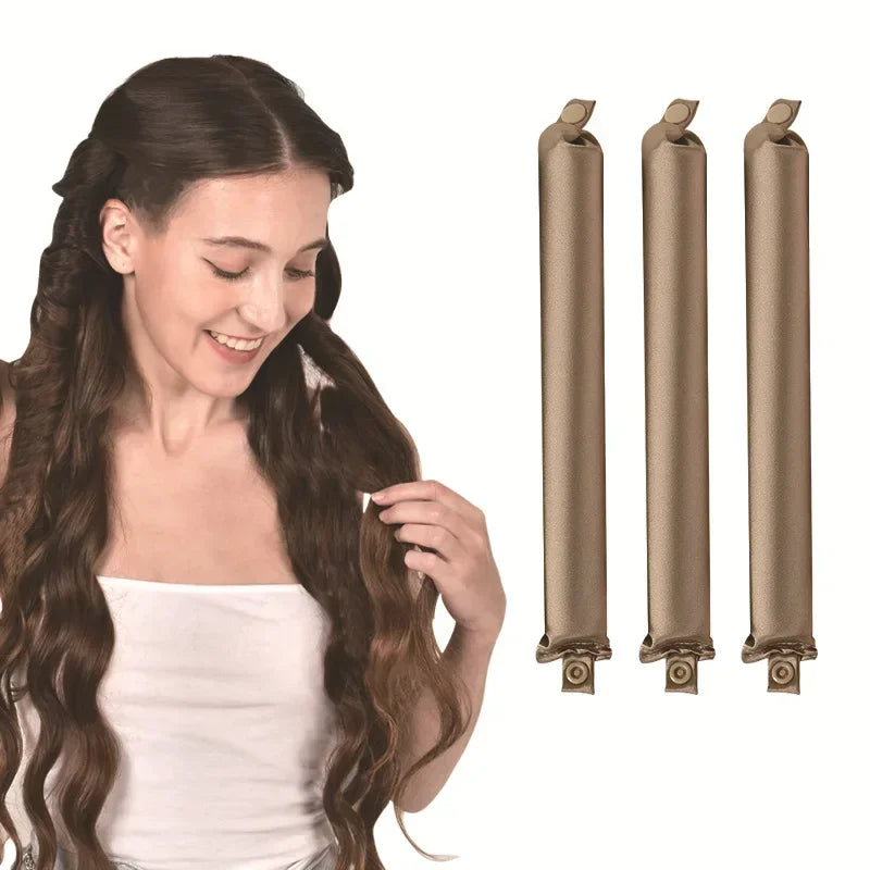 Rynx | No-Heat Flexi Curling Rod Curler for Sleeping Heatless Curlers for Hair Satin-covered Overnight Curlers Hair Rollers Hairband
