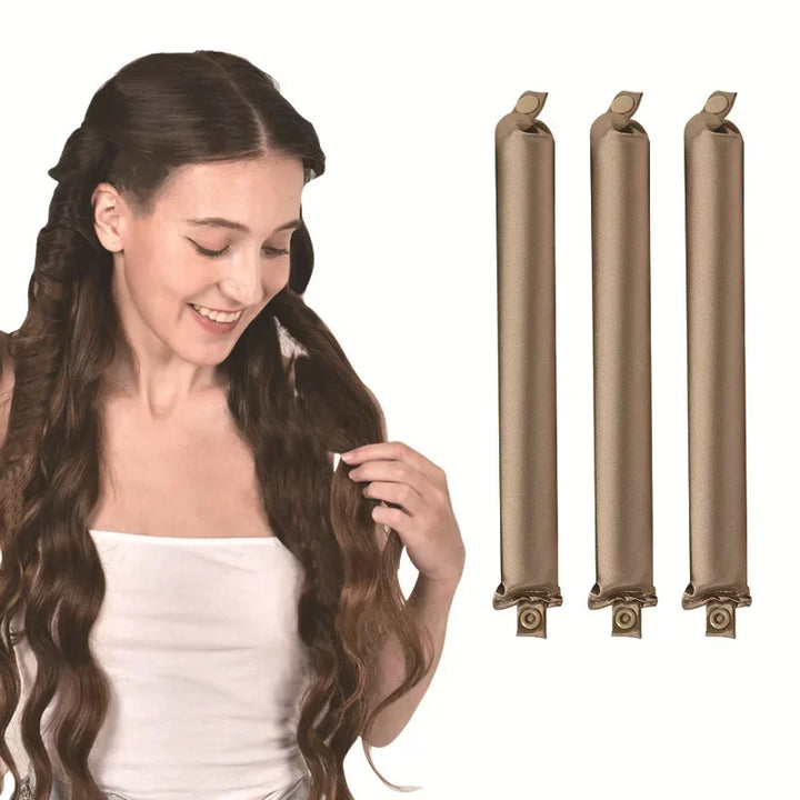 Rynx | No-Heat Flexi Curling Rod Curler for Sleeping Heatless Curlers for Hair Satin-covered Overnight Curlers Hair Rollers Hairband