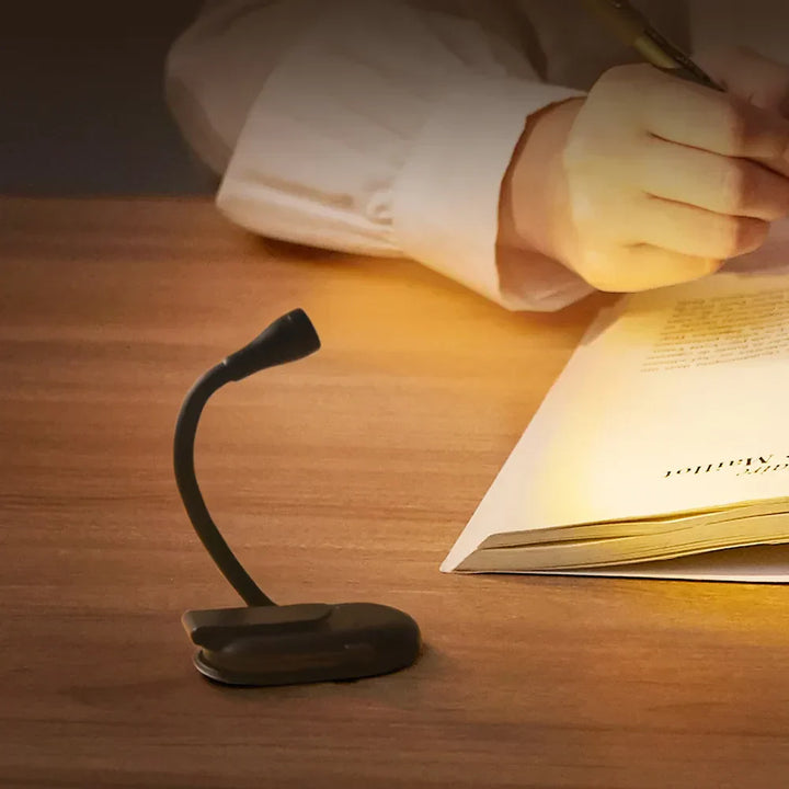 Lisslune | Mini Book Light - Portable Clip-On Night Light with USB Charging, Dimmable LED for Bedroom, Eye Protection, and Camping - 360° Flip Clip Book Lamp