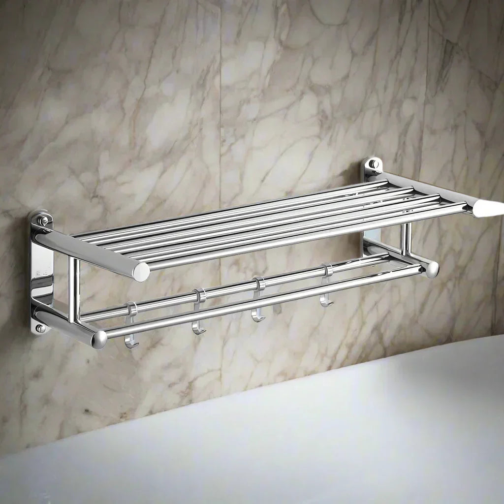Lisslune | SteelRack Wall-Mounted Stainless Steel Towel Holder – Minimalist Space-Saving Rack for Bathroom & Kitchen