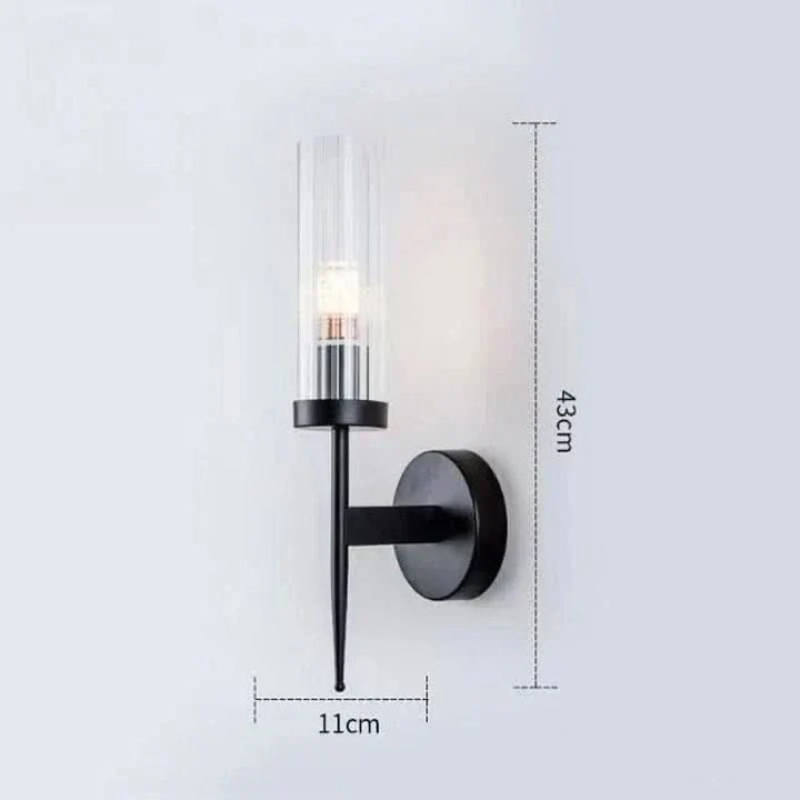 Lisslune | Stainless Steel Wall Lamp with Glass Shade