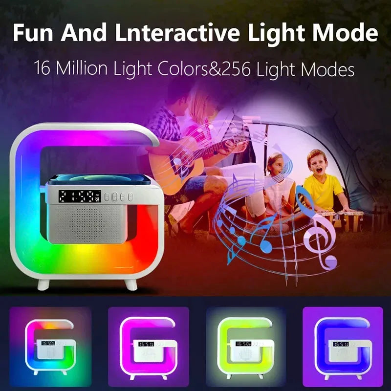Lisslune | RGB Wireless Charging Bluetooth Futuristic Night Lamp Speaker