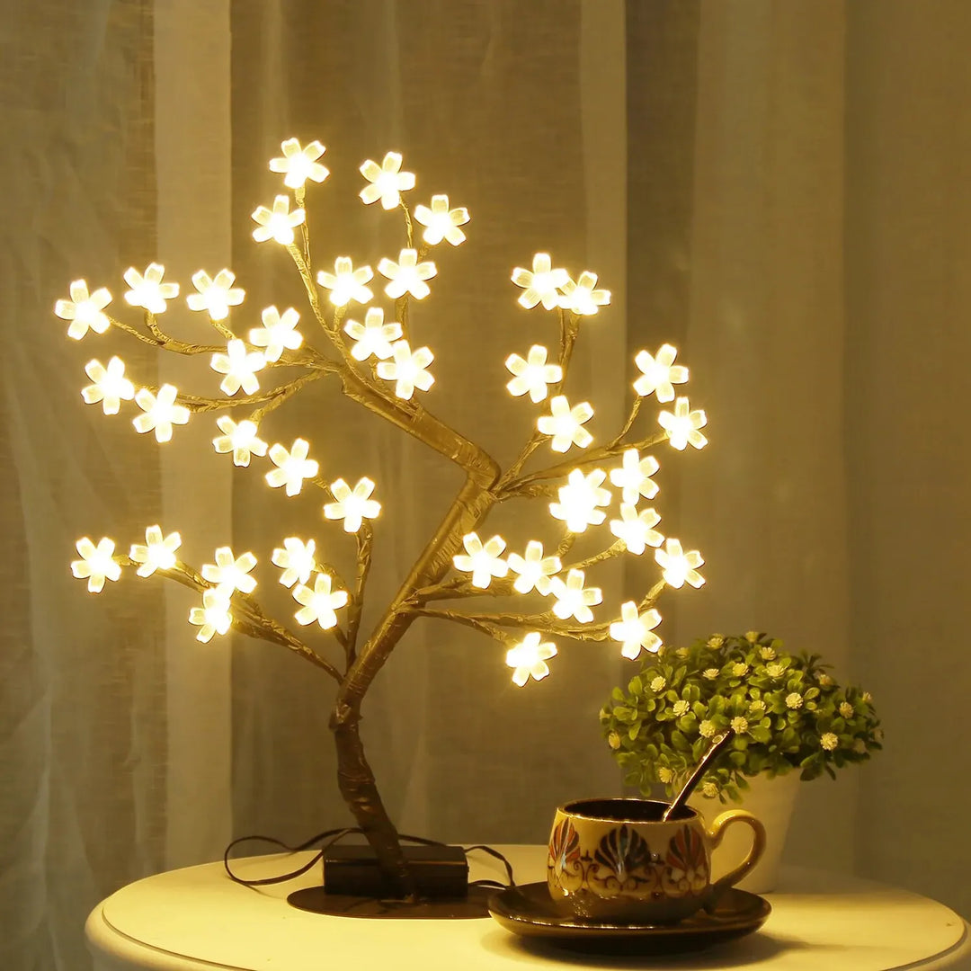 Rynx | Cherry Blossom Tree Light, 17 inch 40LED Illuminated Table Decoration Artificial Flower Bonsai Tree Lamp USB Powered Gifts for Home Decor