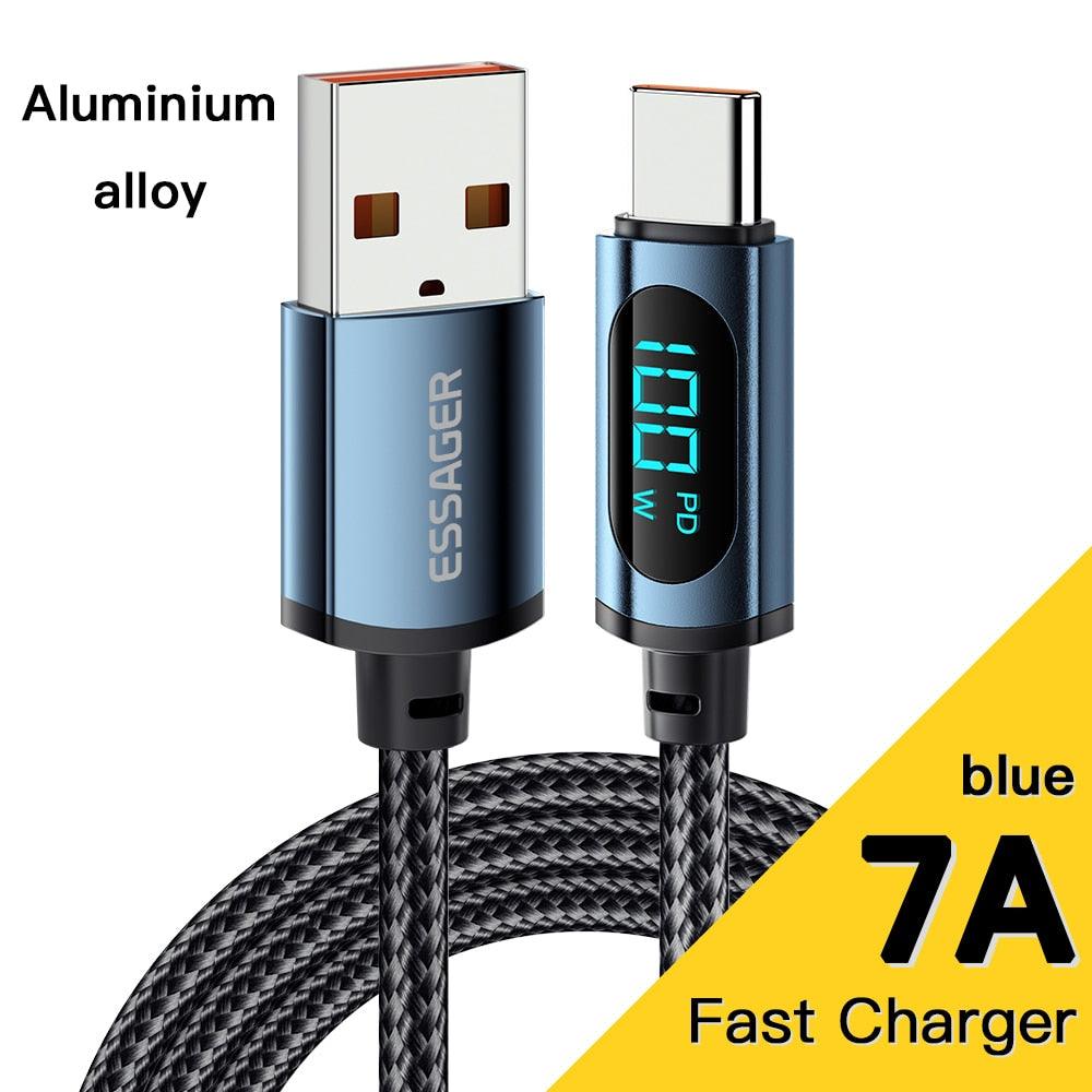 Lisslune | Essager Advanced Smart LED USB C Charging Cable - Fast 100W Power & High Speed Data Transfer