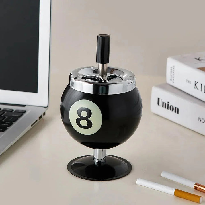 Lisslune | Chic, billiard-inspired metal ashtray - Stylish smoking accessory and decorative accent for home and office