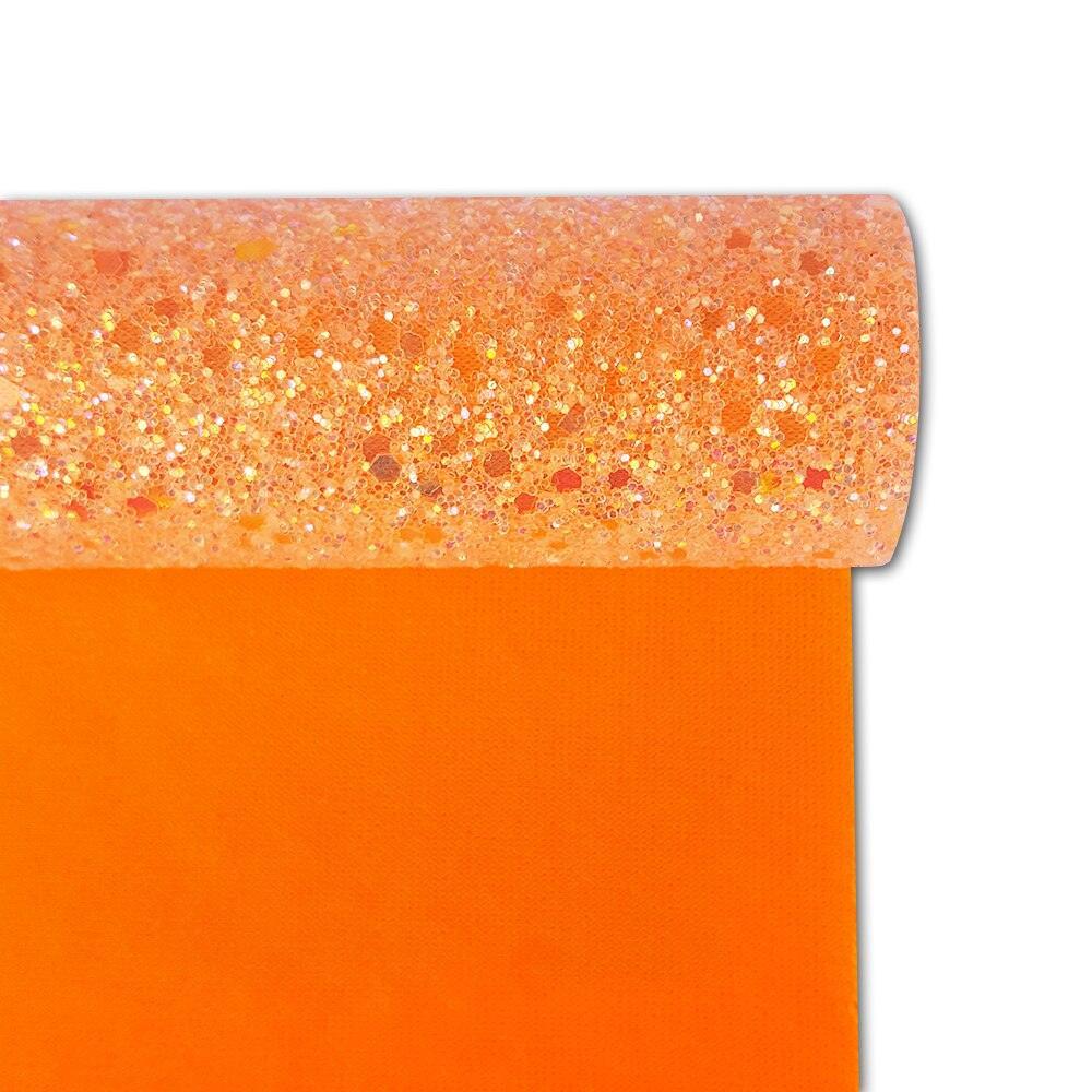 Lisslune | Lively Orange Glitter Faux Leather Craft Roll for Creative Projects