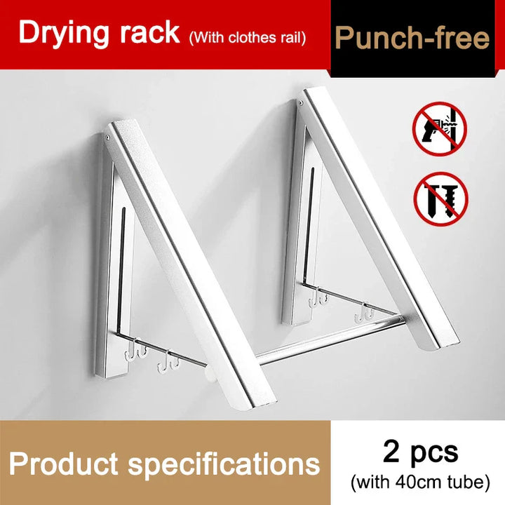 Lisslune | Space Saver Foldable Wall Clothes Aluminum Rack