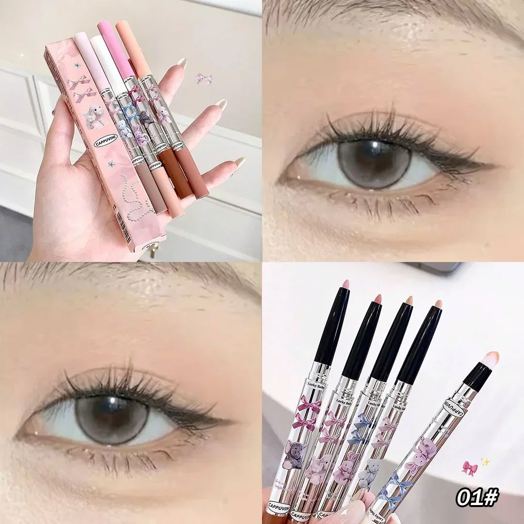 Rynx | Double head lying silk spinner pencil silk spinner highlighter crease pencil diamond glitter matte illuminating shadow eyeliner pencil Aegyo-sal