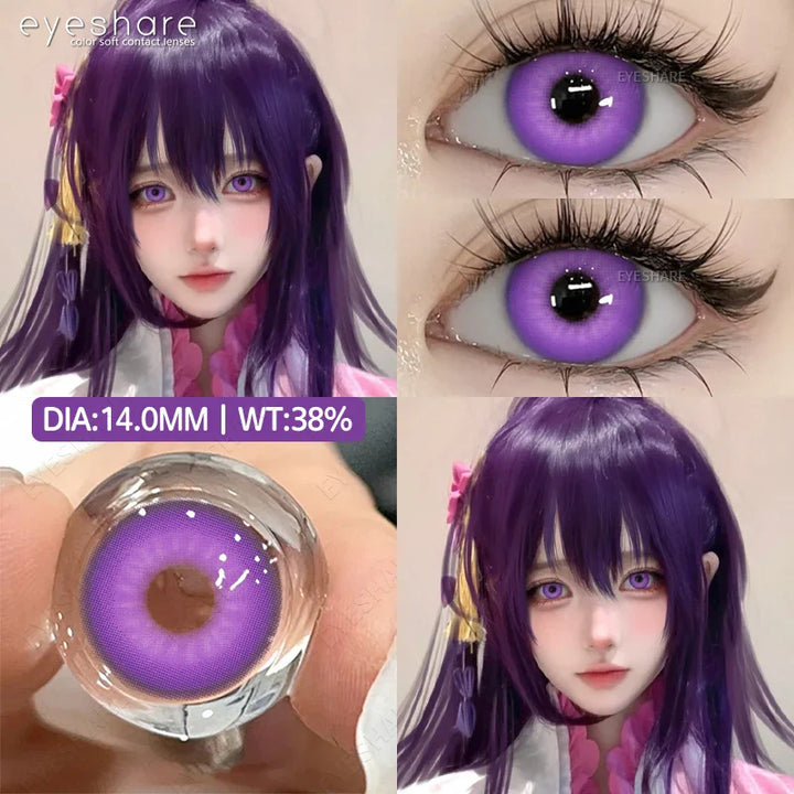 Rynx | 2-piece Halloween Colorful Contact Lenses Cosplay Eye Lenses Anime Colored Lenses Red Contact Seasonal Lenses Fashion Makeup Lenses