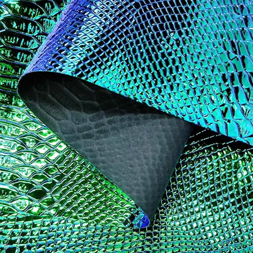 Lisslune | Holographic Crocodile Skin Texture Synthetic Leather Craft Sheet