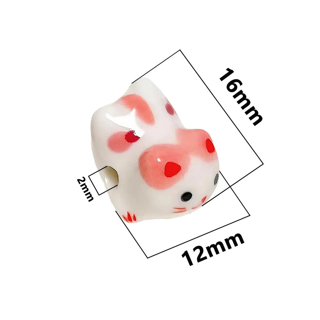 Lisslune | Charming anime-inspired lucky cat ceramic beads for creative jewelry projects - 15x21mm porcelain essentials with vertical hole