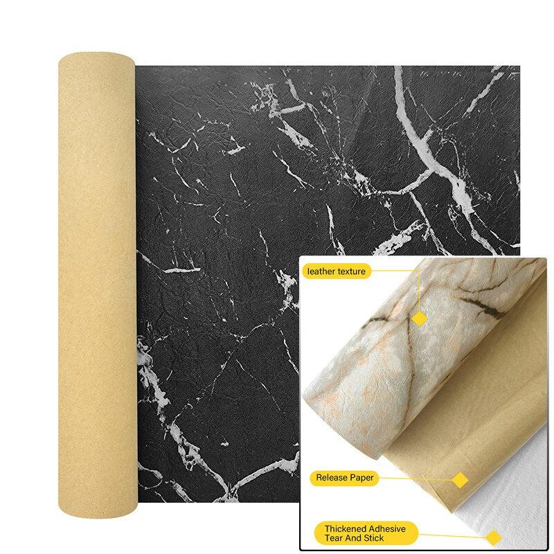 Lisslune | Marble Effect Self-Adhesive Synthetic Leather Craft Sheets - Must-Have for Creative Transformations