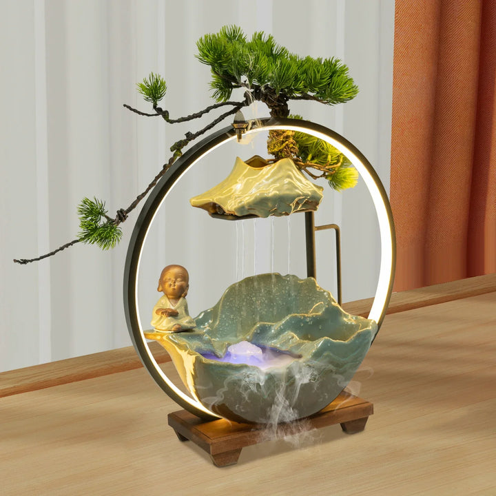 Lisslune | Waterfall Fortune LED Incense Burner Zen Decor