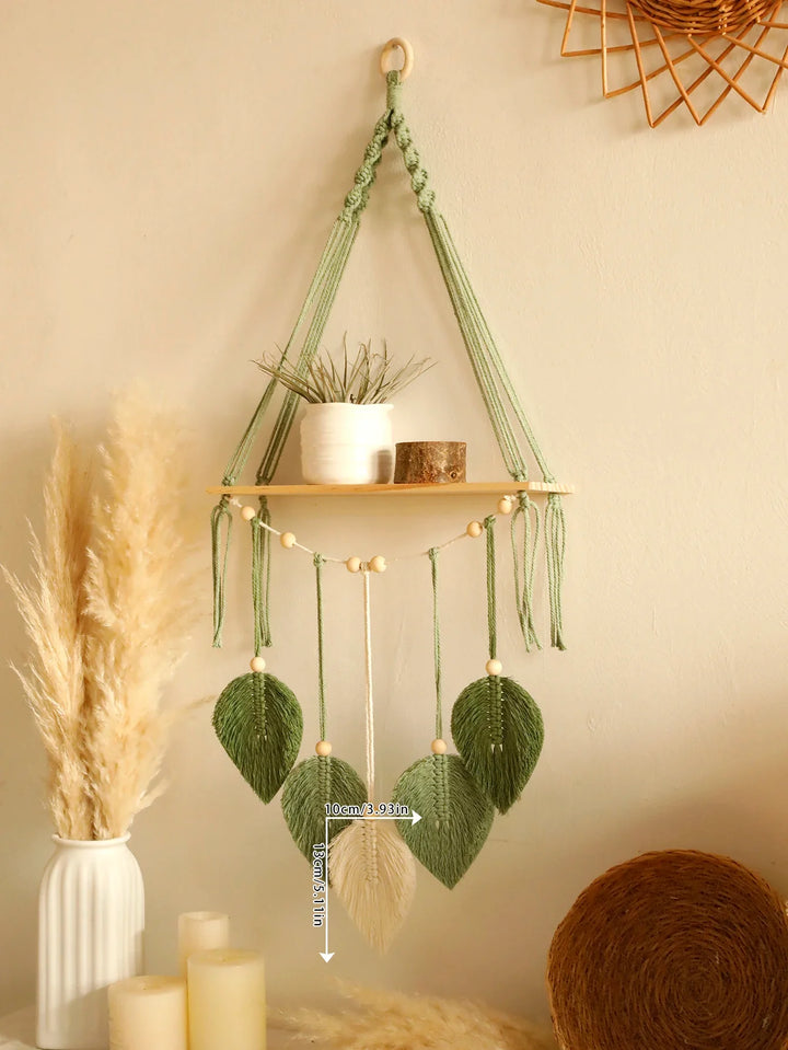 Lisslune | Macrame Leaf Hanging Shelf