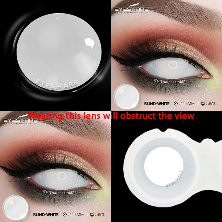 Rynx | 1 Pair Cosplay Color Contact Lenses for Eyes Crazy White Lenses Anime Black Lenses Halloween Beauty Makeup Lens Annual