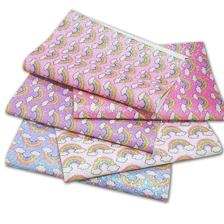 Lisslune | Vibrant Rainbow Synthetic Leather Sheets: Colorful Creative Materials for Projects