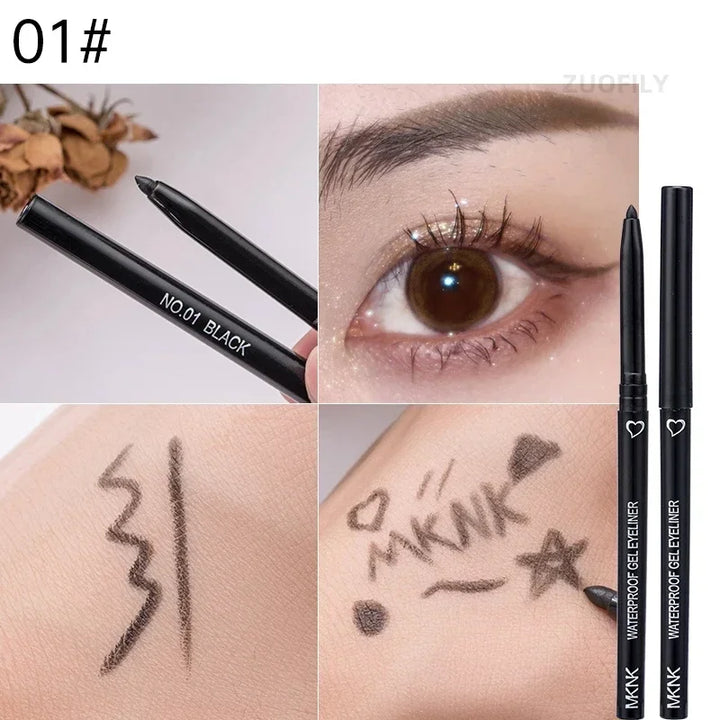 Rynx | 1Pcs Black Brown Sexy Long-lasting Eyeliner Pencil Waterproof Pigment Pink Eyeliner Pencil Women's Fashion Color Eye Makeup Cosmetics