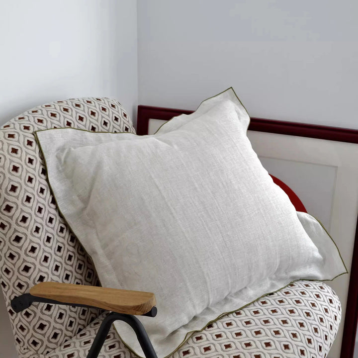 Rynx | French Style Linen Shirt Pillow Case Square Pillow Case Decorative Stripes Pillow Case Pillow Case for Home Room Studio