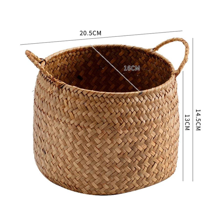 Lisslune | Rustic Sea Grass Desk Organizer and Storage Basket for Home Decor