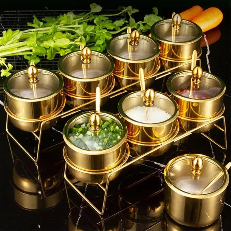 Lisslune | Elegant stainless steel spice set with wasabi bowl - Ideal for hotpot, dips and more