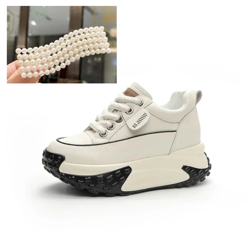 Lisslune | 7 cm Platform Wedge Sneakers made of Leather