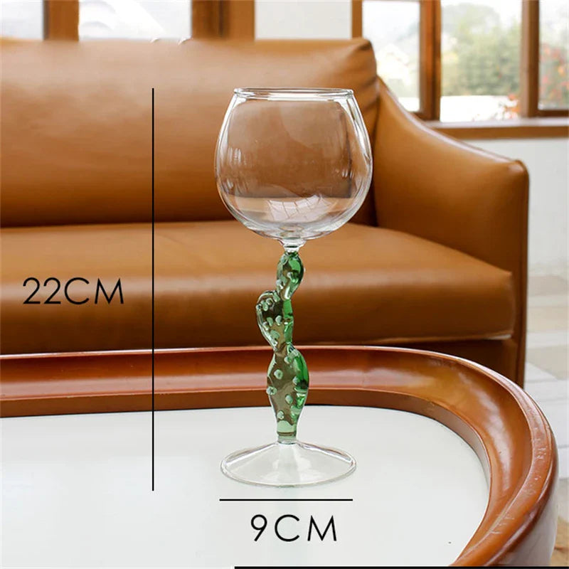 Rynx | Cactus Stemware Wine Glass Cocktail Glass Heat Resistant Glass Red Wine Glass Cocktail Goblet Drinking Utensils Barware
