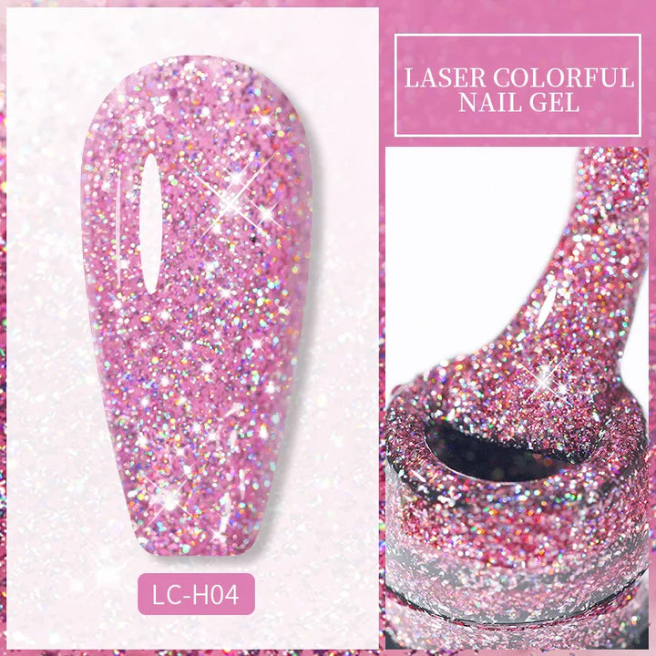 Rynx | 7ml Glitter Gel Nail Polish Semi Permanent Sequins Soak Off UV Gel Colorful DIY Nail Art Polishes
